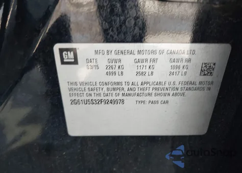 2015 Cadillac Xts W20 Livery Package z USA, uszkodzony, nr VIN 2G61U5S32F9249978